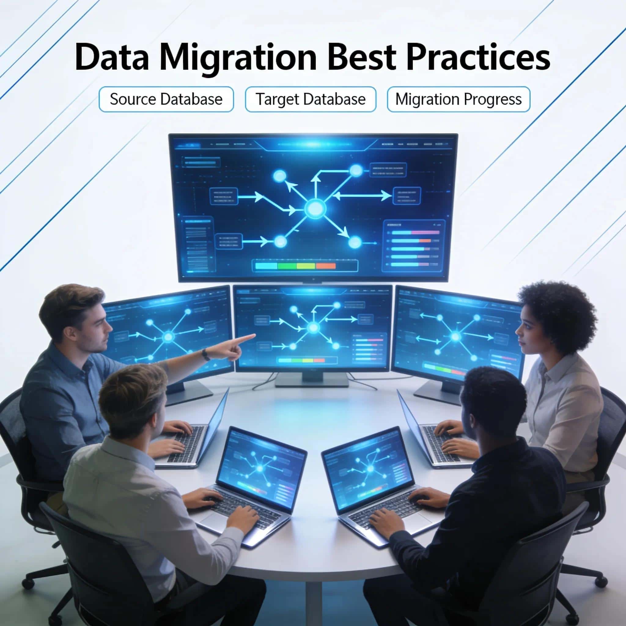 Strategic Microsoft Access Modernization Framework 2 IT specialists analyzing Microsoft Access migration best practices during a team meeting